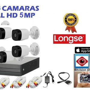 Kit 8 Camaras Balas Plastica 4K 5MP 2,8MM + INSTALACION